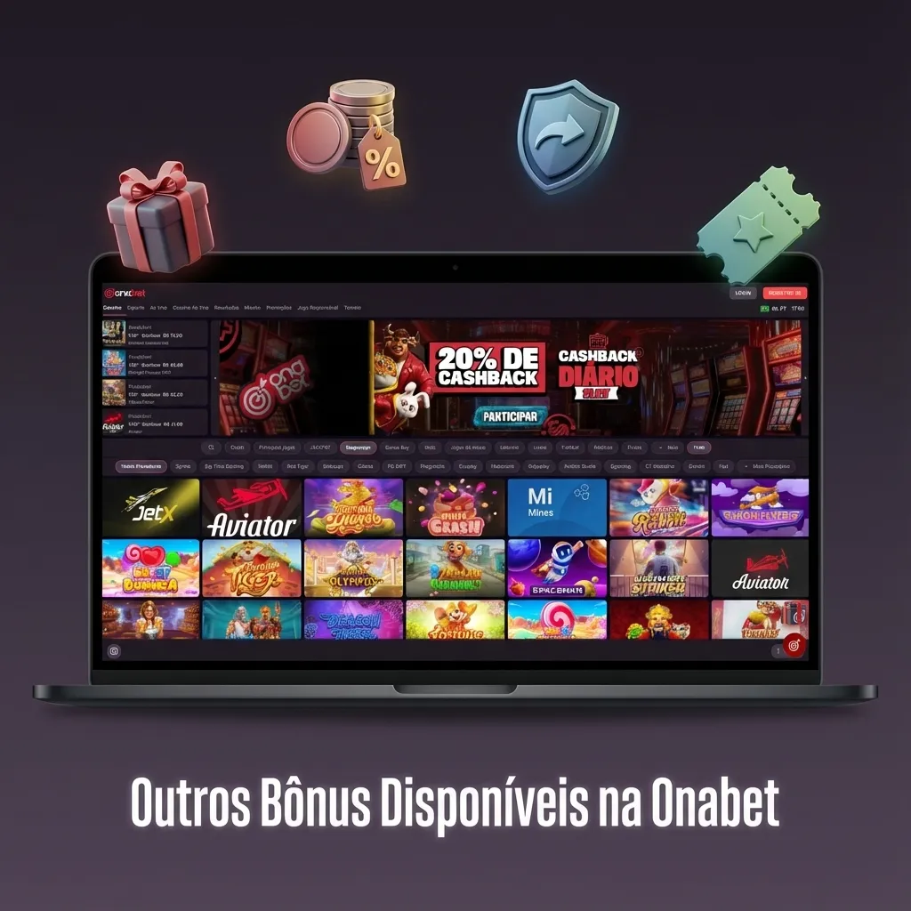 Onabet promotional bonuses including reload bonuses, weekly cashback, referral rewards, and seasonal offers for players