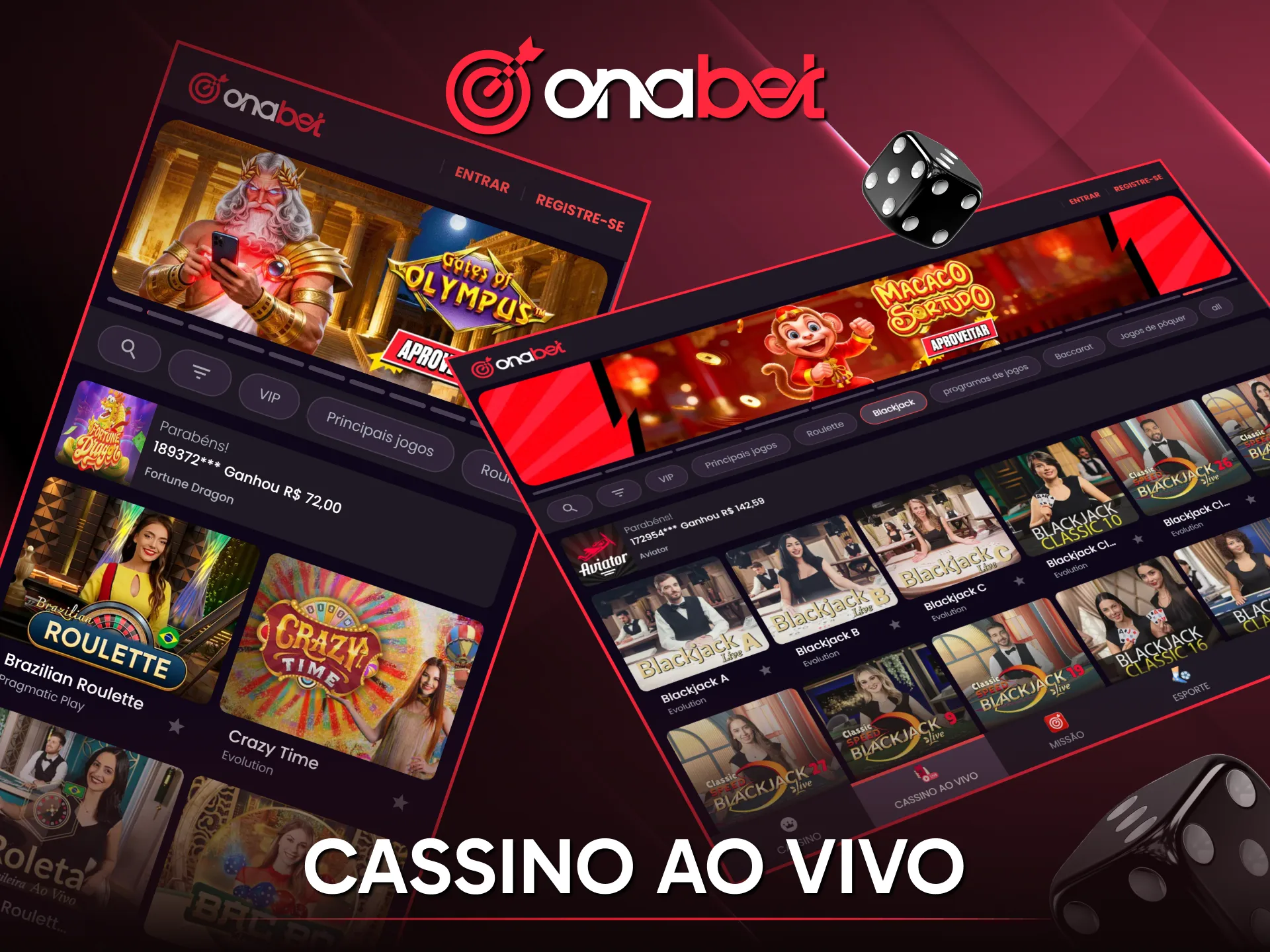 Interaja com dealers reais no Cassino ao Vivo da Onabet e jogue roleta, blackjack e muito mais.