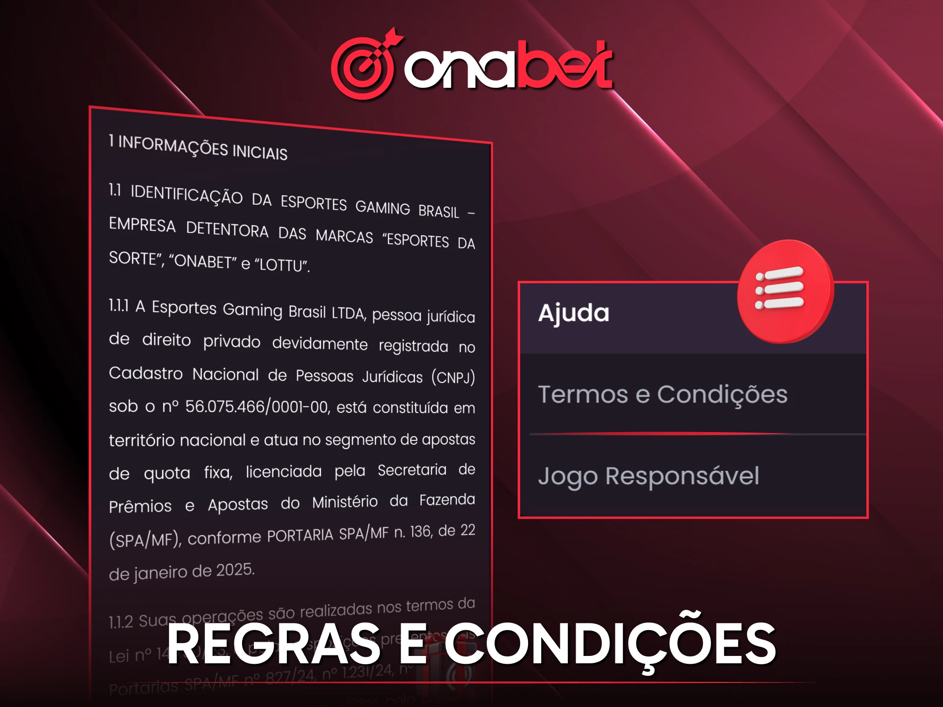 Leia as Regras e Condições da Onabet para entender o funcionamento de bônus e saques na plataforma.