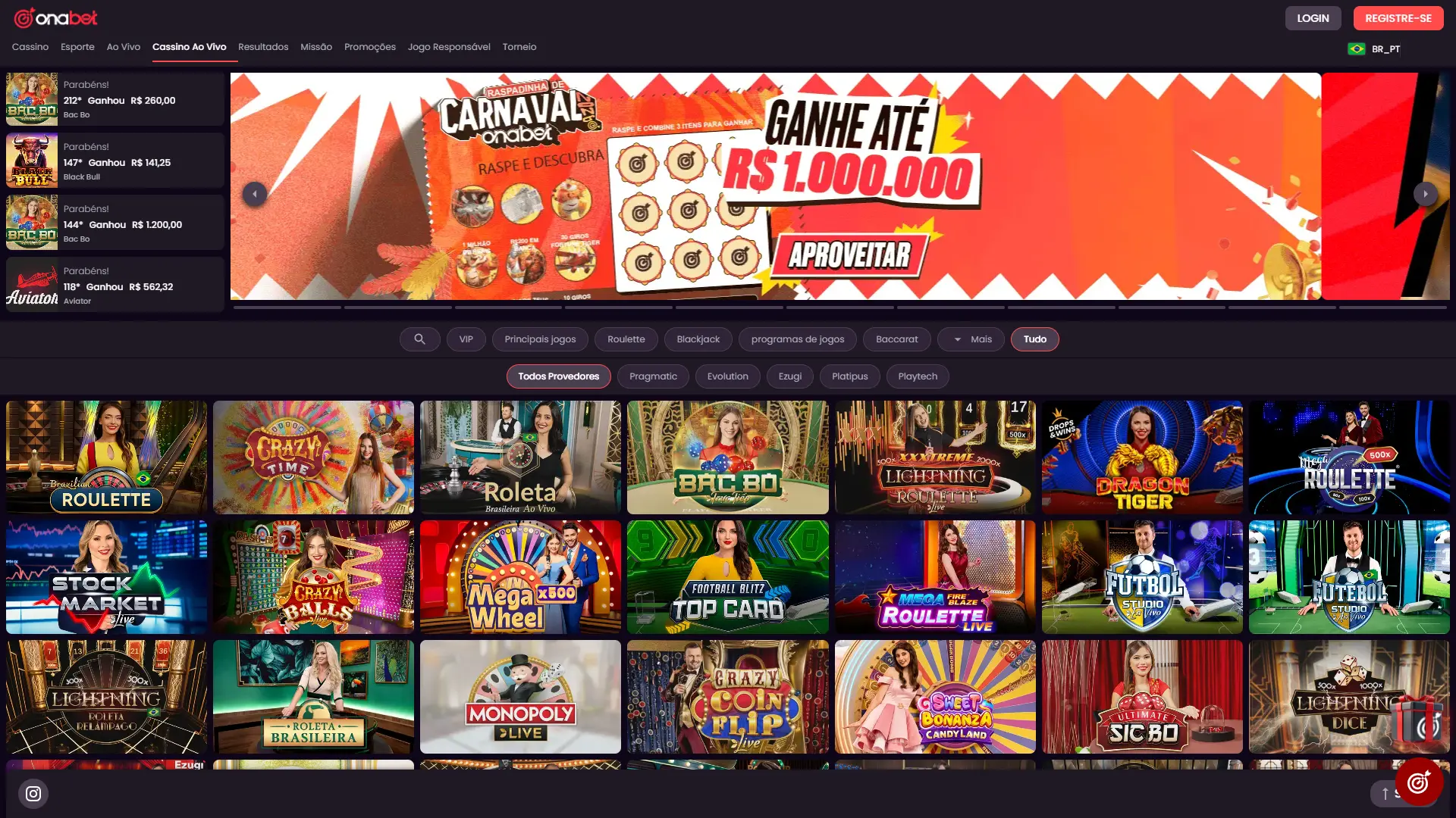 Entre no cassino ao vivo da Onabet e sinta a experiência real com crupiês profissionais em tempo real.