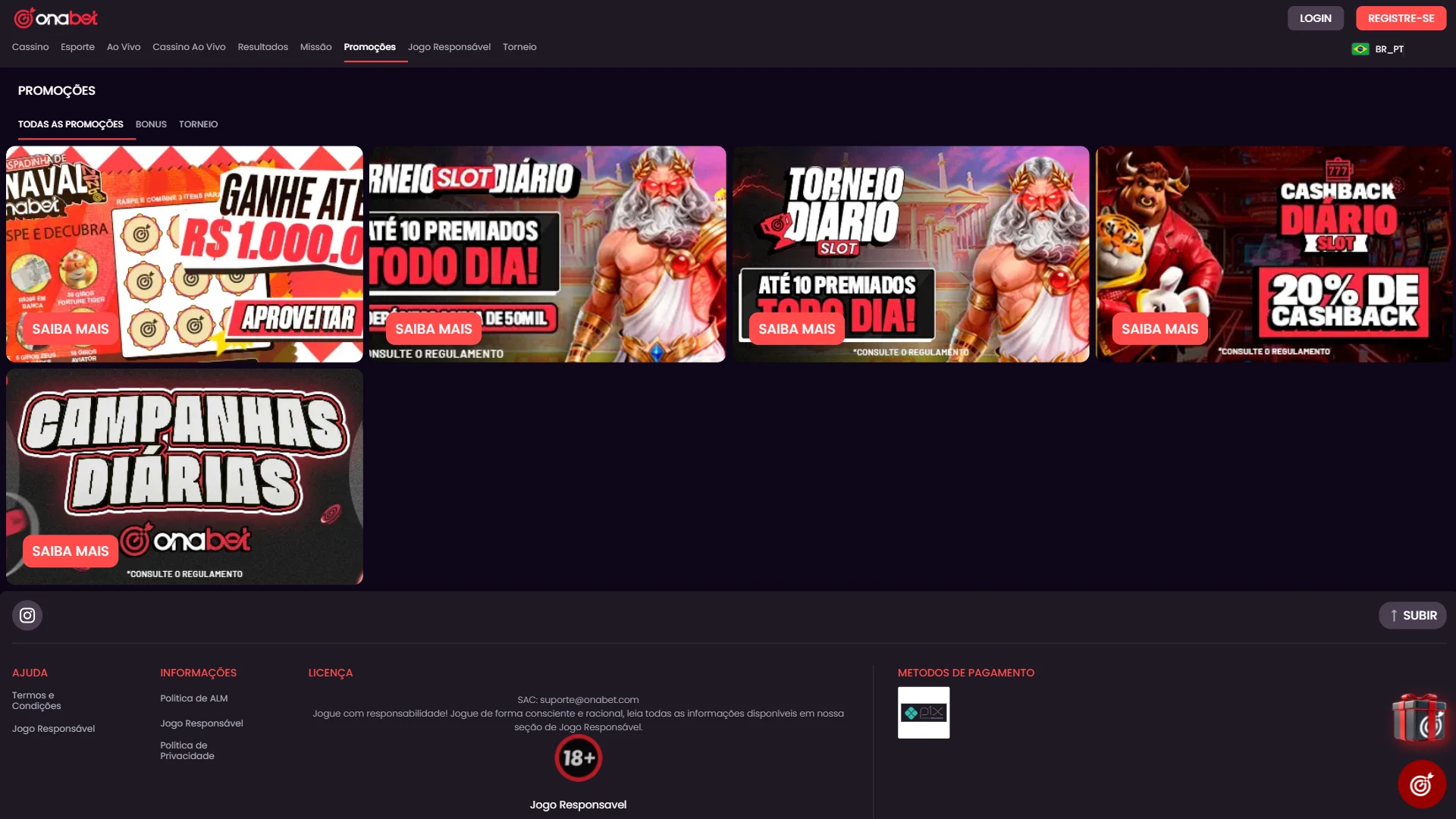 Visite a aba de promoções da Onabet para aproveitar bônus exclusivos e aumentar suas chances de ganhar.