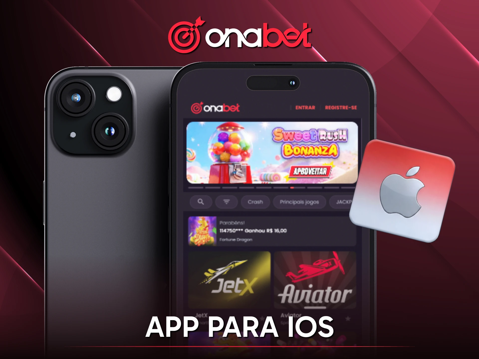 Instale o App Onabet para iOS e jogue no seu iPhone.