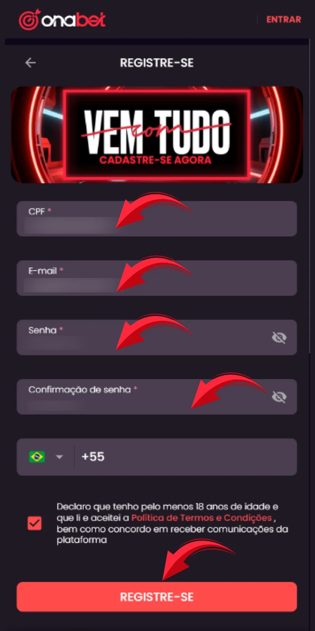 Crie sua conta no App Onabet para desbloquear bônus e recursos exclusivos.