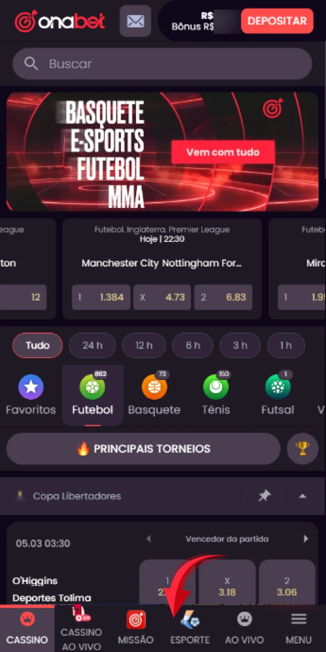 Escolha o seu evento favorito no App Onabet e faça a sua aposta vencedora.
