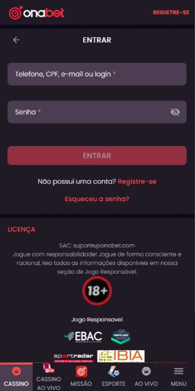 Login (Entrar) Acesse sua conta no App Onabet para gerenciar suas apostas esportivas.