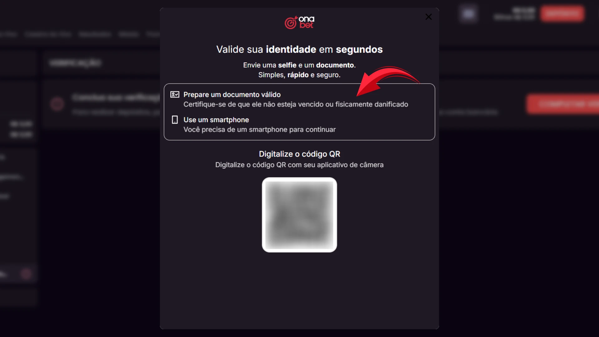 Confirme sua residência enviando um comprovante válido para validar seu perfil na Onabet.