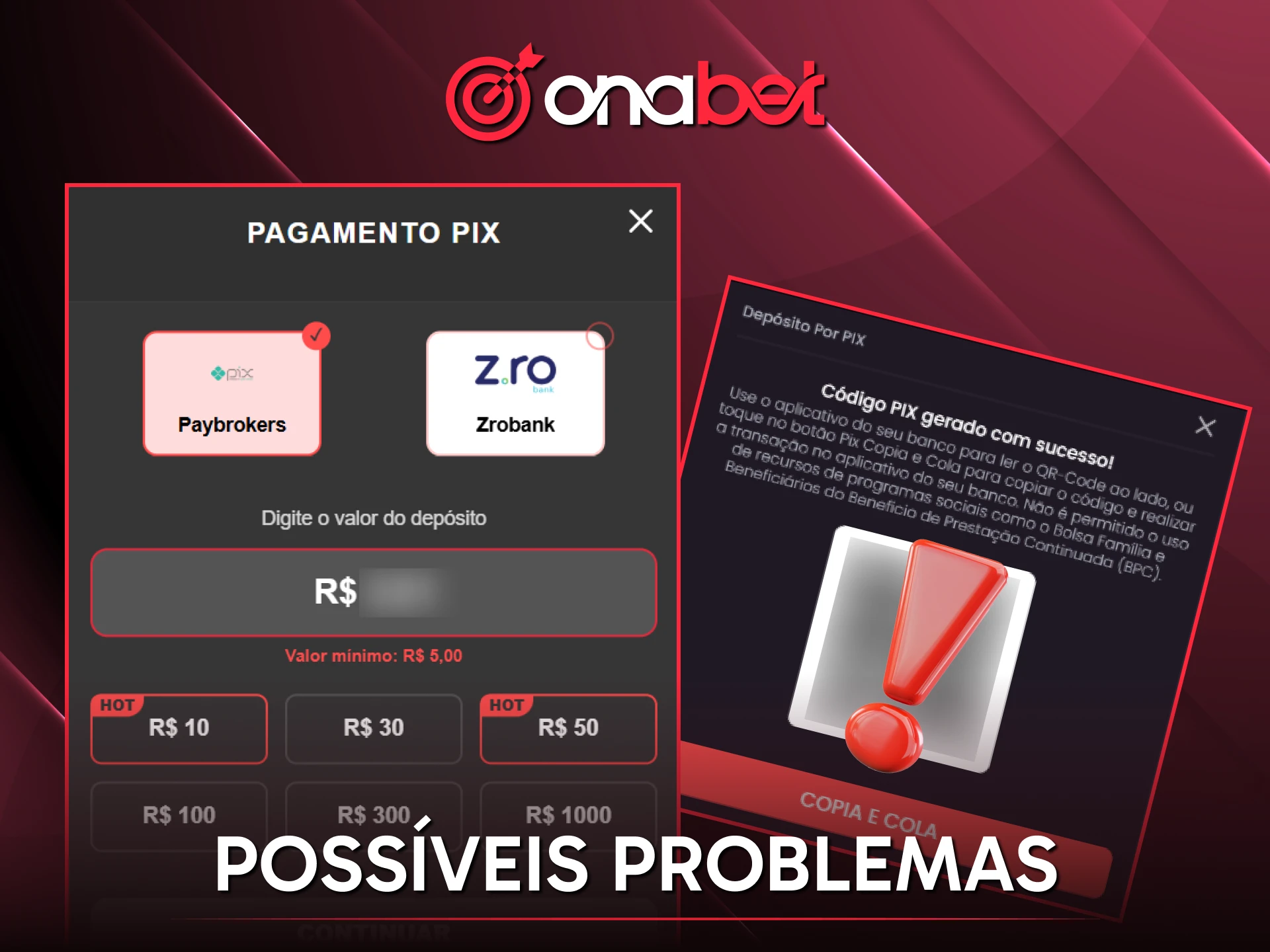 Resolva qualquer problema de depósito na Onabet para continuar apostando.