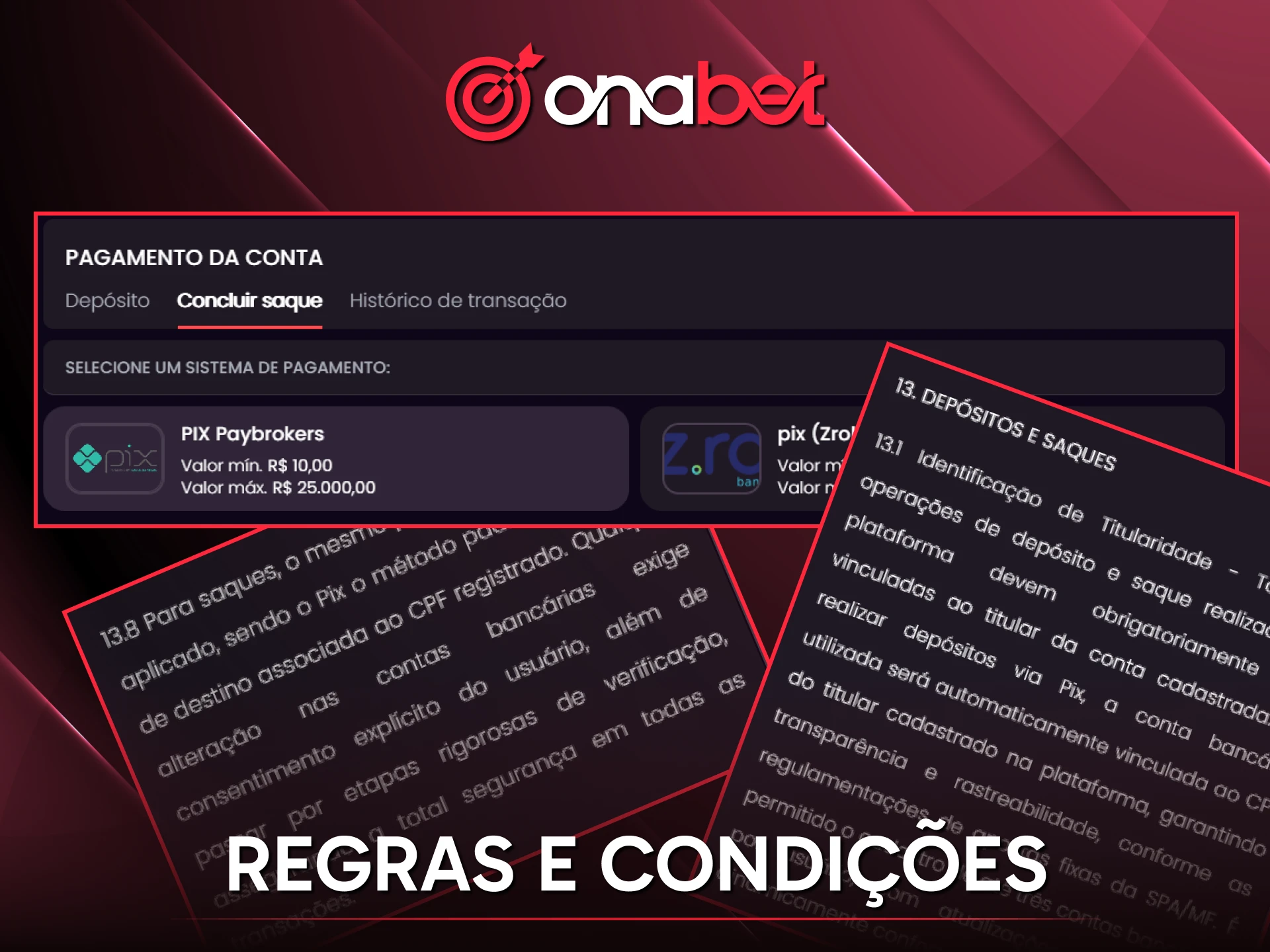 Conheça as regras de saque da Onabet para retirar seus lucros.