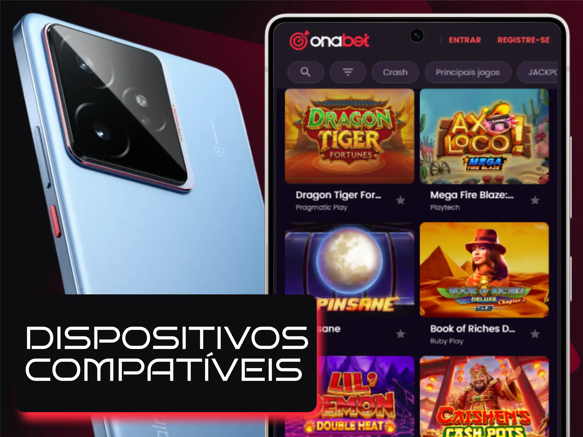 Lista de modelos e requisitos de sistema Android compatíveis com o app Onabet.