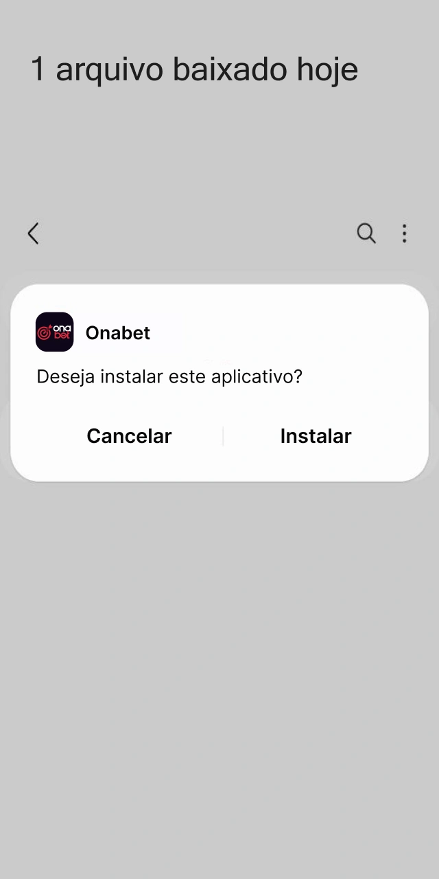 Autorizando a instalação e concluindo a configuração do aplicativo Onabet Android.