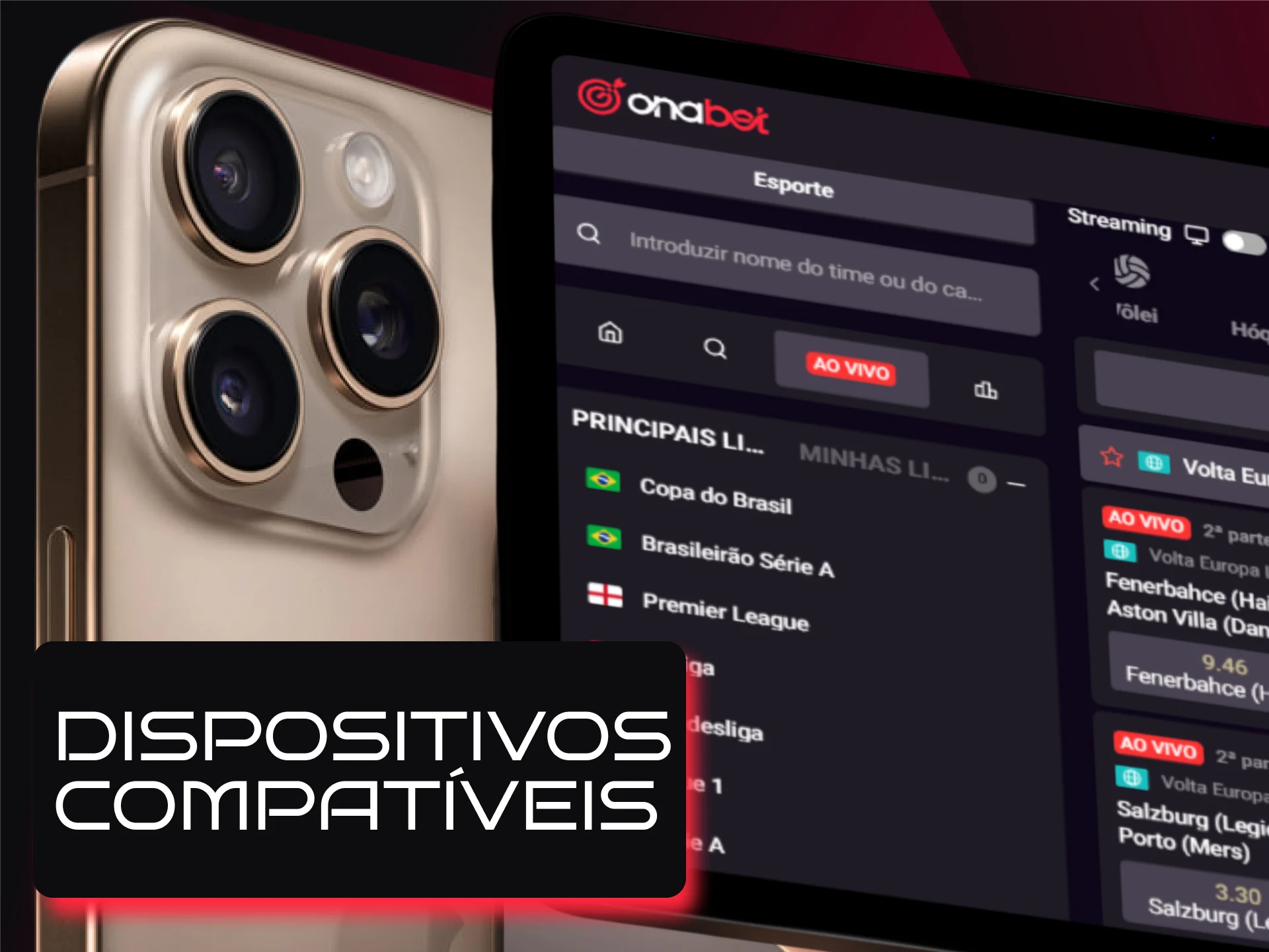 Requisitos de sistema e modelos de iPhone e iPad suportados pela Onabet.