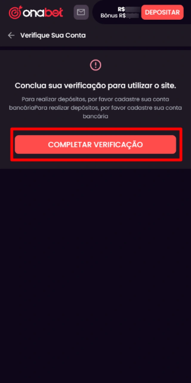 Envio de comprovante de endereço recente para verificação cadastral na Onabet.