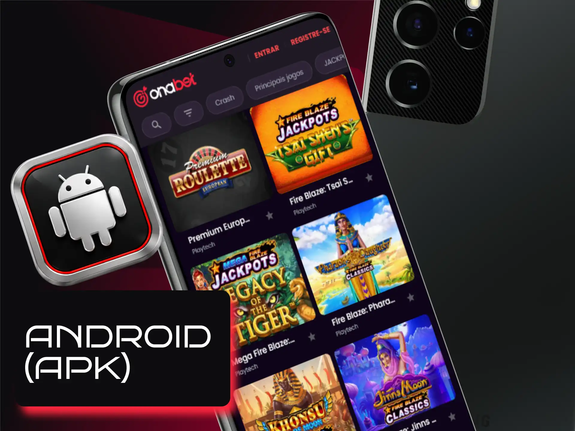 Download e instalação do arquivo Onabet APK para celulares Android.