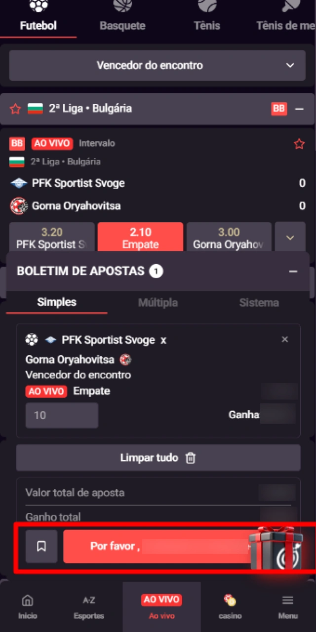 Confirmando o bilhete de aposta esportiva finalizado na Onabet.